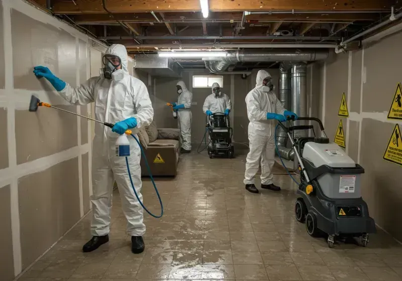 Basement Moisture Removal and Structural Drying process in Sunnyside, CA